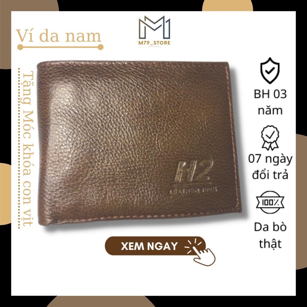 ví da nam H2- Ví da bò thật - Hàng Chính hãng- Bảo hành 03 năm