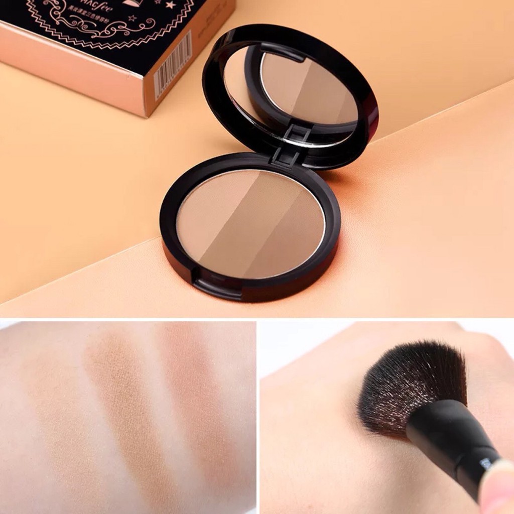 Phấn Tạo khối 3 màu Macfee Tricolor Sculpting Powder hiệu chỉnh gương mặt thon gọn | BigBuy360 - bigbuy360.vn