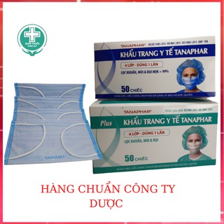 Khẩu trang y tế 4 lớp giấy kháng khuẩn cty tanaphar combo 10 cái