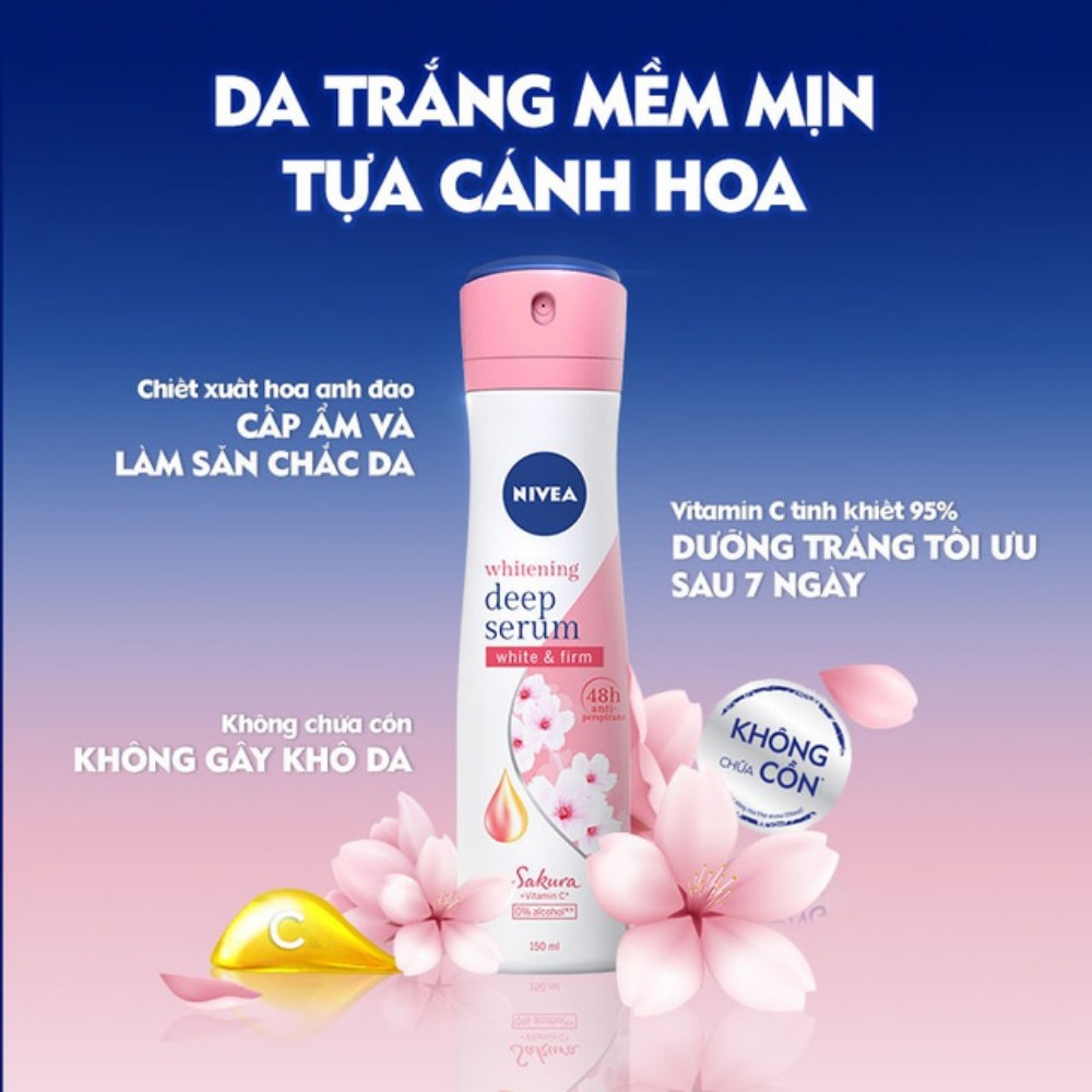 Xịt Khử Mùi Nữ Nivea Serum Sakura 150ml