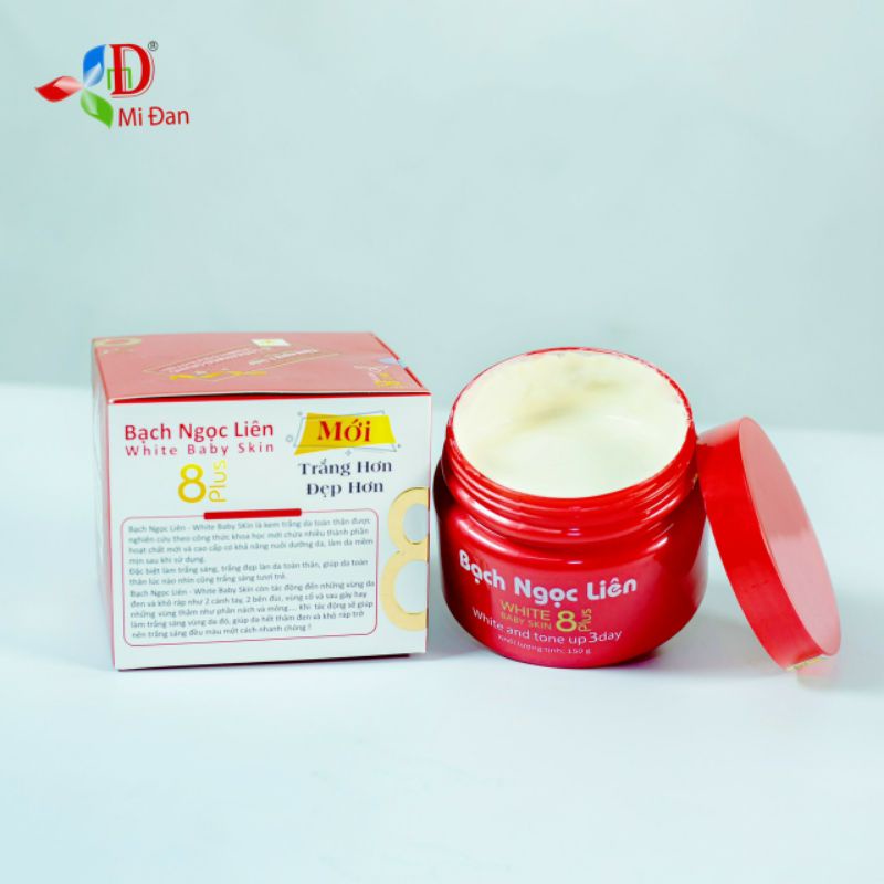 Kem Bạch Ngọc Liên đỏ 8 plus CHÍNH HÃNG hủ 150g MUA 1 TẶNG 1