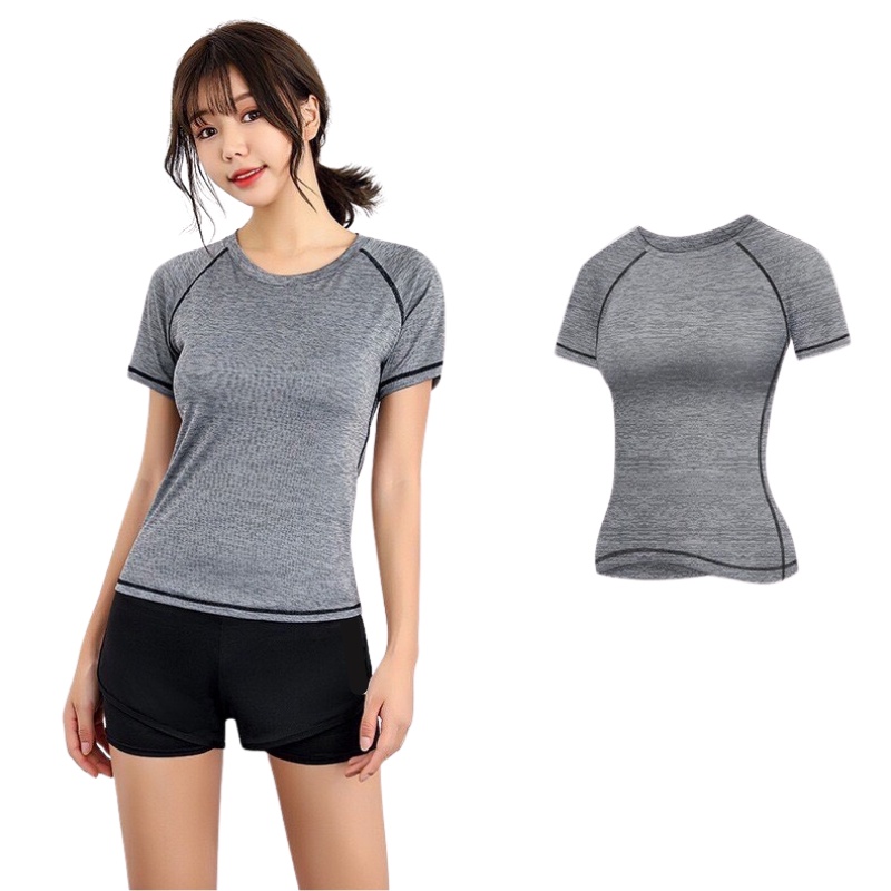 BỘ ĐỒ TẬP GYM, SET QUẦN ÁO TẬP YOGA NỮ THỂ THAO ÁO THUN QUẦN ĐÙI 2 LỚP ODERI MS212