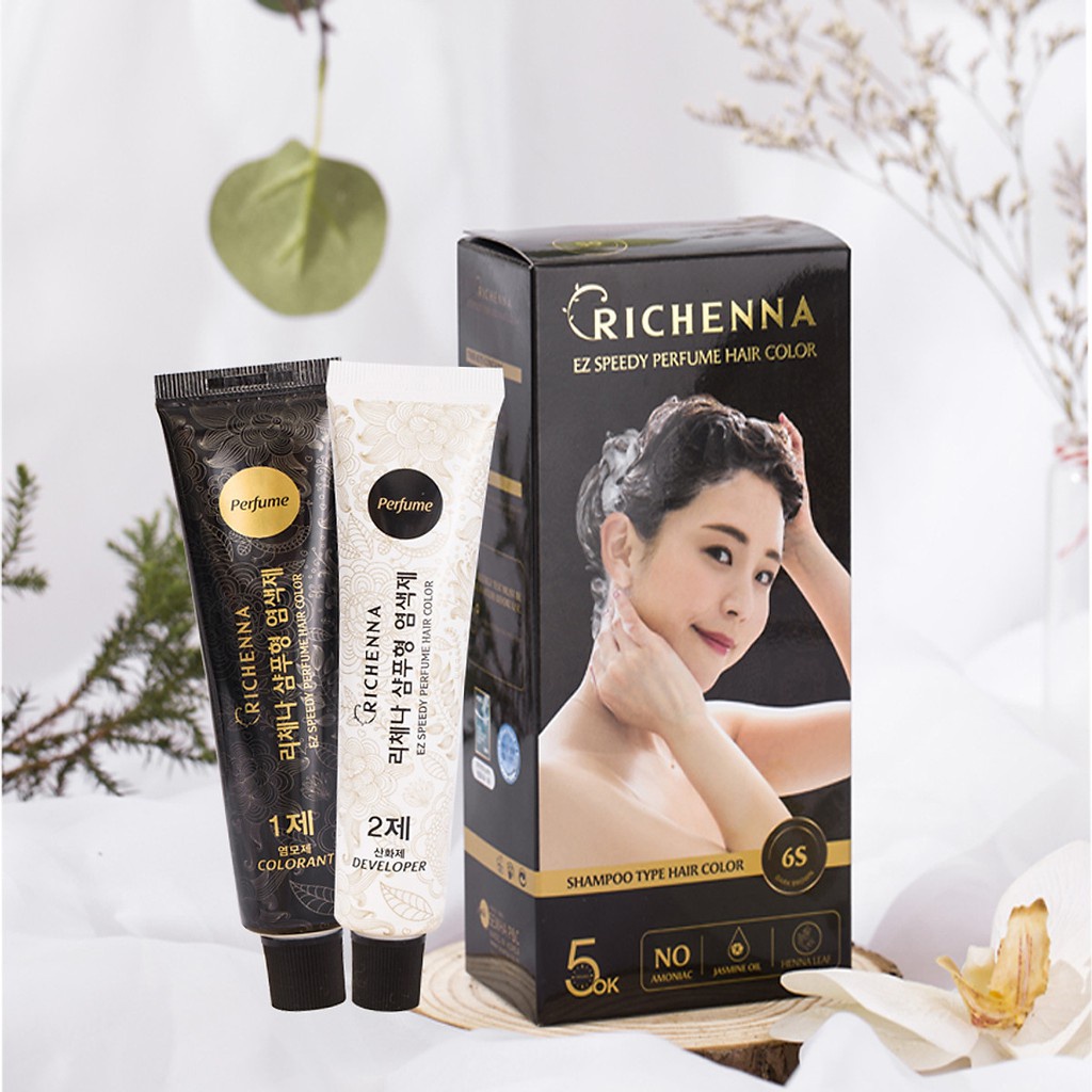 Nhuộm phủ bạc Hàn Quốc Richenna - Hương nước hoa (mới) - 120g