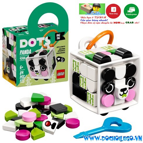 41930 LEGO DOTS  Bag Tag Panda -  Phụ Kiện treo giỏ/ túi xách/ Balo Gấu Panda