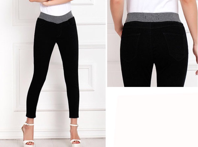 Quần legging big size thun đẹp màu đen size lớn 32 cho người 60-70kg