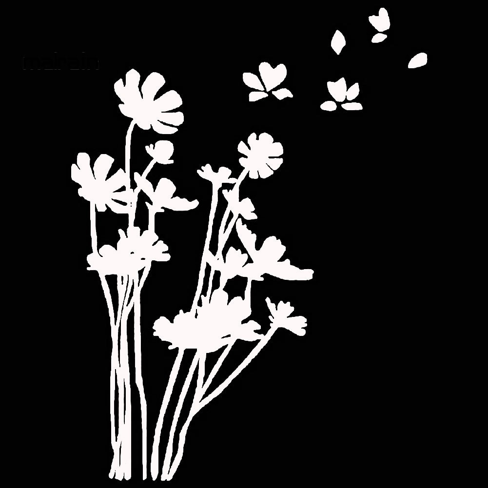 Sticker trang trí cửa xe hơi hình bông hoa màu phản quang dễ thương