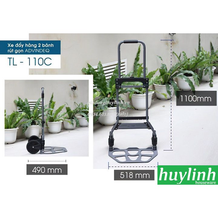 Xe đẩy hàng 2 bánh rút gọn Advindeq TL-110C - 110kg