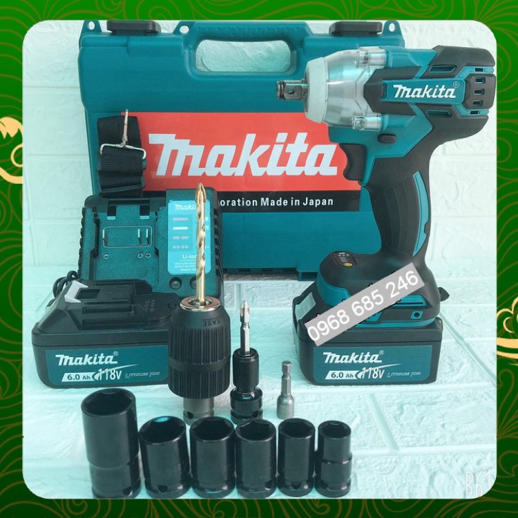 Máy siết bulong Makita 118v Lực siết 500N.m Kèm Bộ Phụ Kiện Và 5 Khẩu _ Nhật Việt official