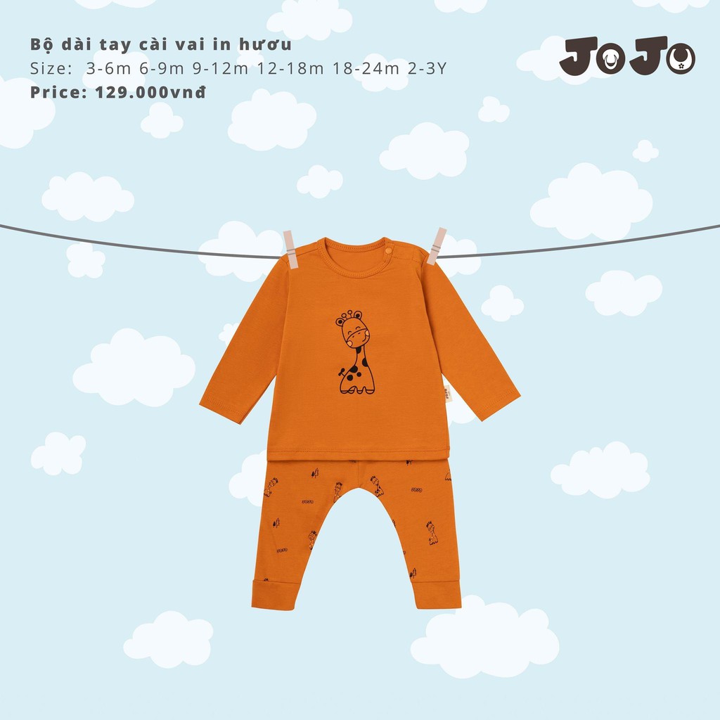 Bộ dài tay mỏng siêu mềm Cotton Petit cài vai bé trai bé gái