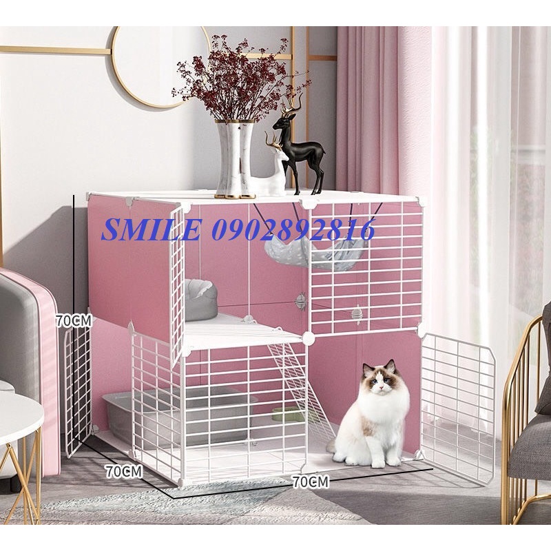 {COMBO} Chuồng, Lồng Lắp Ghép Màu Tươi Mát 2,3 Tầng Cho Thú Cưng, Chó,Mèo...