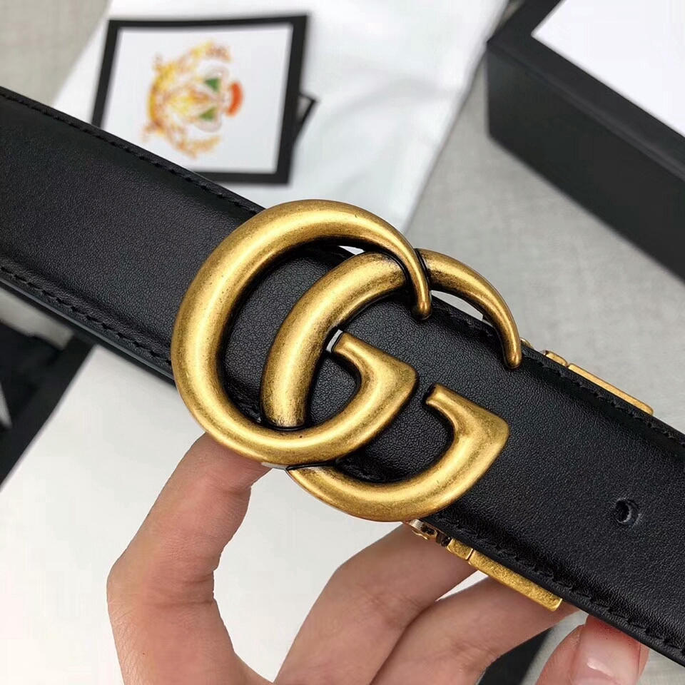 Dây thắt lưng da Gucci có khóa cài chữ G đôi thời trang dành cho cả nam và nữ