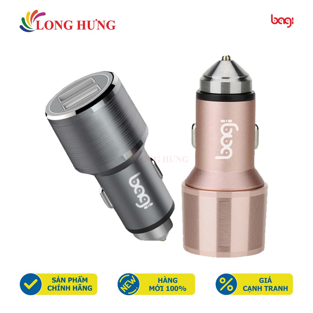 Cốc sạc xe hơi Bagi QC 3.0 2A 2USB CC-O30 - Hàng chính hãng