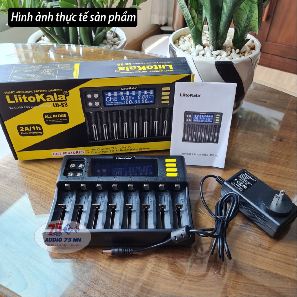 Bộ sạc pin Liitokala Lii-S8 cao cấp Charger Li-ion 3.7V NiMH 1.2V Li-FePO4 3.2V IMR 3.8V sạc pin 18650 26650 21700 26700
