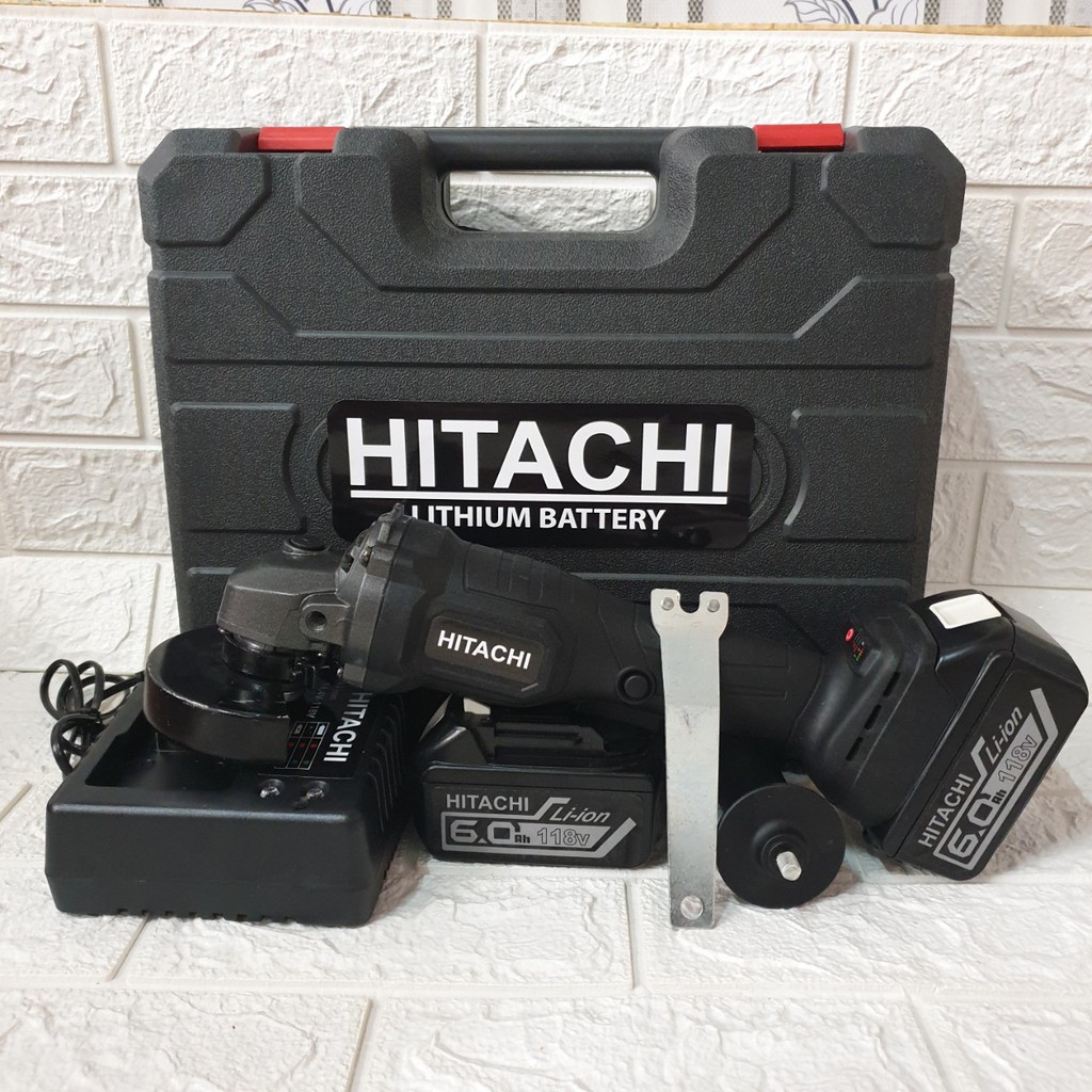 Máy mài cầm tay pin Hitachi 118V - 2 PIN 20000mAh - Động cơ không chổi than - 100% Đồng TẶNG 1 ĐÁ MÀI VÀ 1 ĐÁ CẮT