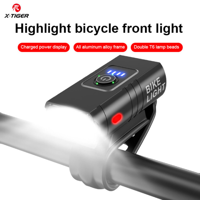 Đèn Pha LED X-TIGER Siêu Sáng Kèm Sạc USB Chuyên Dụng Cho Xe Đạp