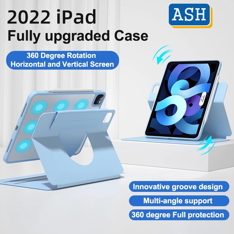 Bao Da Máy Tính Bảng Nắp Gập Từ Tính Xoay 360 Độ Cho iPad Air 5 2022 Pro 12.9 2021 Mini 6 iPad Pro 11 10.2 9th 8th 7th Mini 6