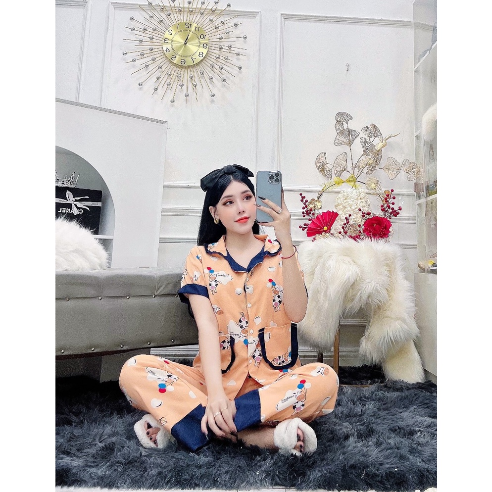 Đồ Mặc Nhà Pijama Lụa Latin TN Quần Dài Freesize - form 40-60kg