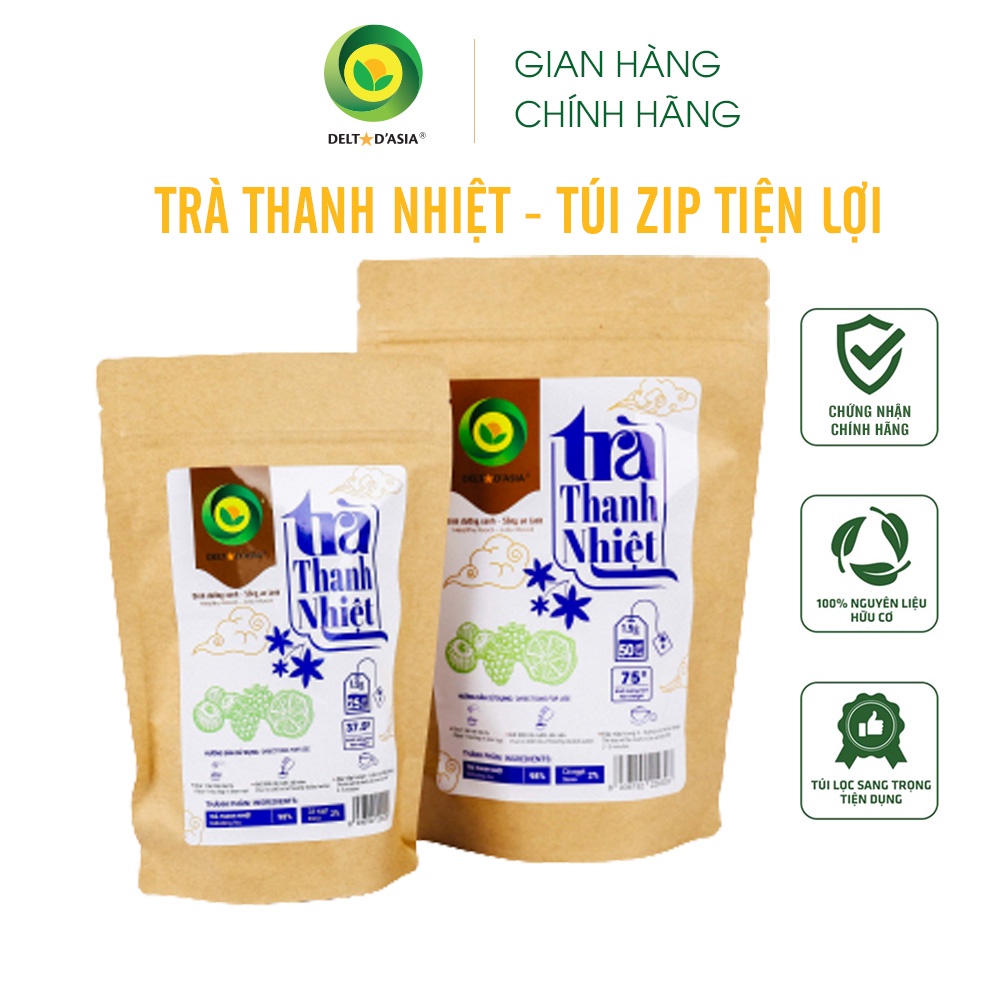 TRÀ THANH NHIỆT - Thanh lọc cơ thể, tăng cường miễn dịch thương hiệu cao cấp Delta D'Asia túi zip