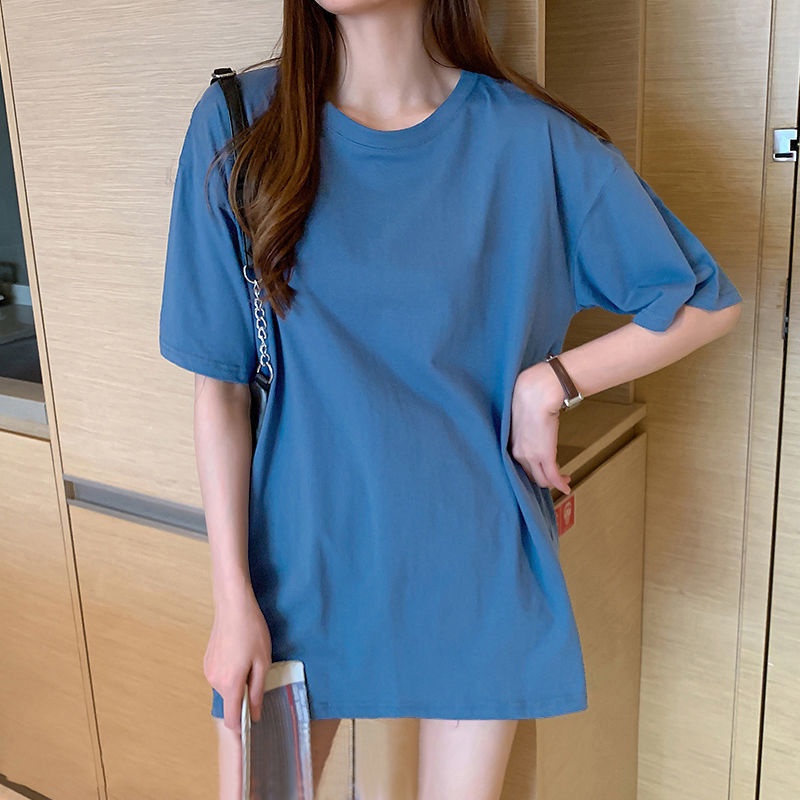 Áo Thun cotton Ngắn Tay Dáng Rộng Thời Trang Mùa Hè Hàn Quốc Dành Cho Nữ