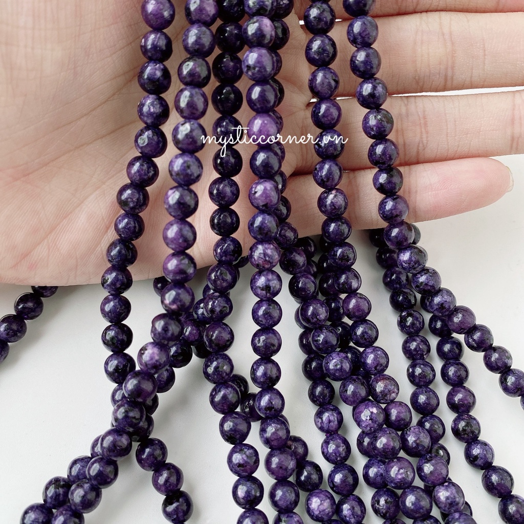 Chuỗi vòng đá Charoite , vòng tay đá năng lượng mạnh mẽ, Reiki, Tarot, Thiền Định