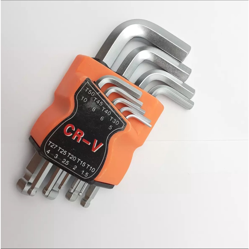 Bộ Lục Giác Bi Gồm 9 Cây, Độ Cứng HRC 50-55 Sử Dụng Đa Năng Với Nhiều Kích Thước