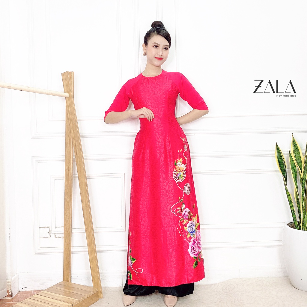 Áo dài cách tân nữ 3D, áo dài nữ cao cấp thiết kế ôm boby mới lạ chất liệu lụa in 3D ZALA
