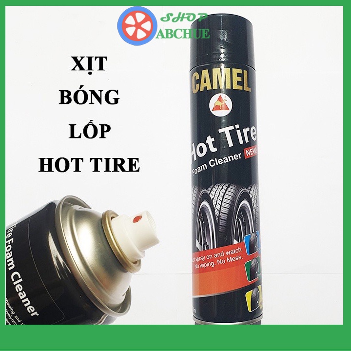 Chai xịt bóng lốp Hottire camel 650ml dưỡng lốp Ô Tô