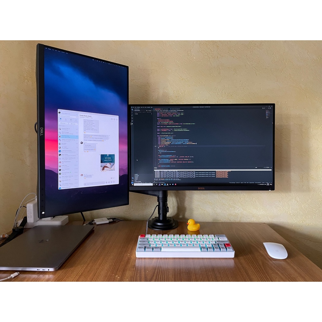 Giá Treo 2 Màn Hình NB H160 / H180 17 - 22 30 -32 Inch New 2022 Gắn Bàn Xoay 360 Độ