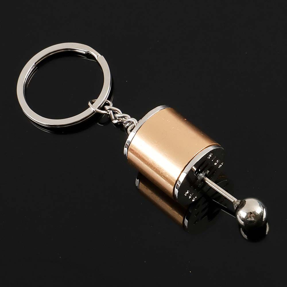 Móc khóa hình đầu cần số 6 tốc độ bằng kim loại độc đáo sáng tạo trang trí xe hơi