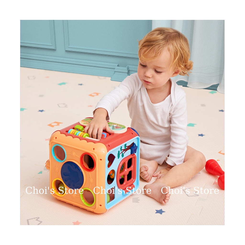 (cỡ to) Hộp âm nhạc thả khối, hộp nhạc đập bóng đa chức năng, đồ chơi montessori