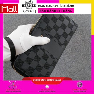 Ví DÀI Nam LV, Bóp Da Dài Cầm Tay LV Nam cao cấp- ví dài LV Kẻ Ô Da Đẹp,Phong Cách Hàn Quốc