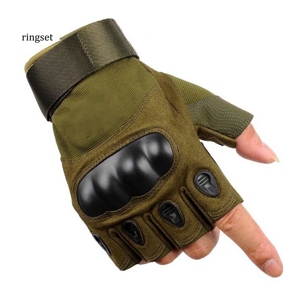 Găng tay hở ngón phong cách quân đội cho hoạt động bắn súng / lái xe