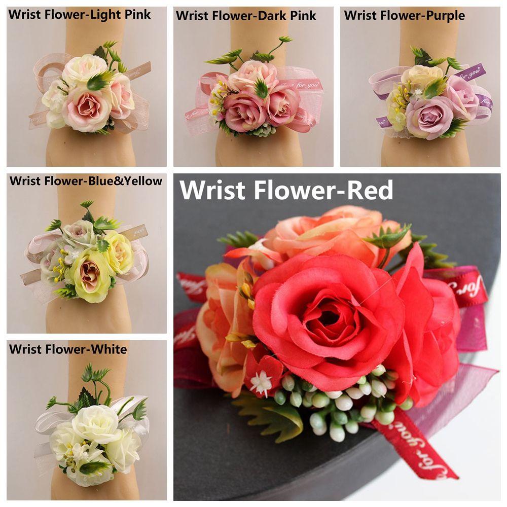 KUNHEV Vòng Đeo Tay Hoa Mẫu Đơn Bằng Lụa Nhiều Màu Cho Phù Dâu Chú