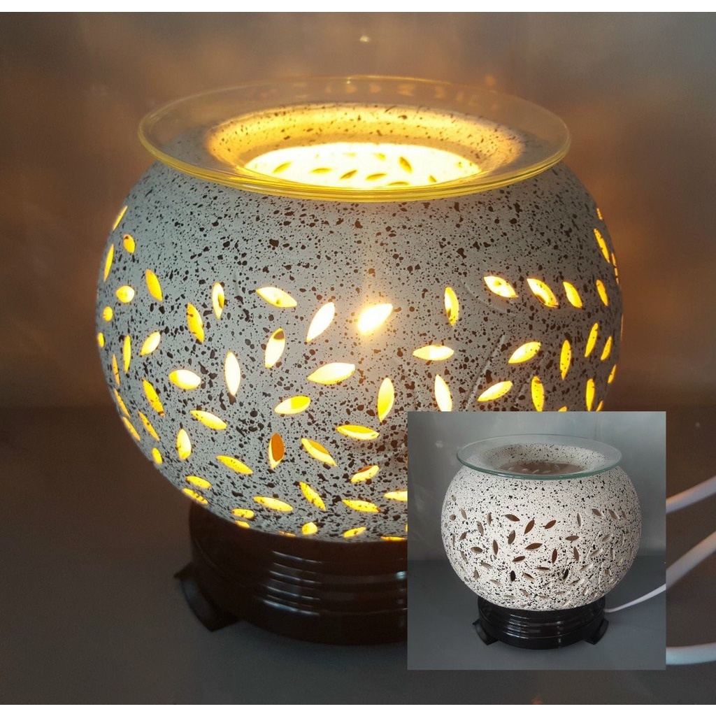 Máy Xông Tinh Dầu Đèn Đốt Gốm Sứ Kiểu Dáng Mới  Chất Liệu Gốm Sứ, Có Hoa Văn Đẹp Bắt Mắt