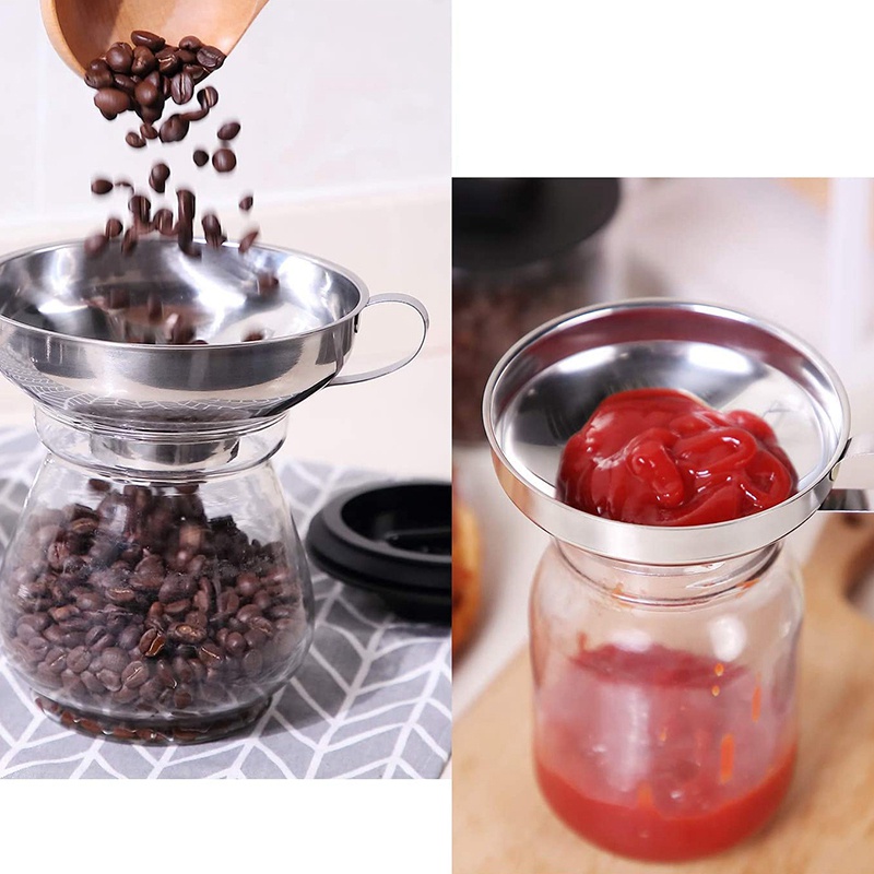 Set 4 Phễu Bằng Thép Không Gỉ Phù Hợp Cho Lọ Thủy Tinh / Gia Vị