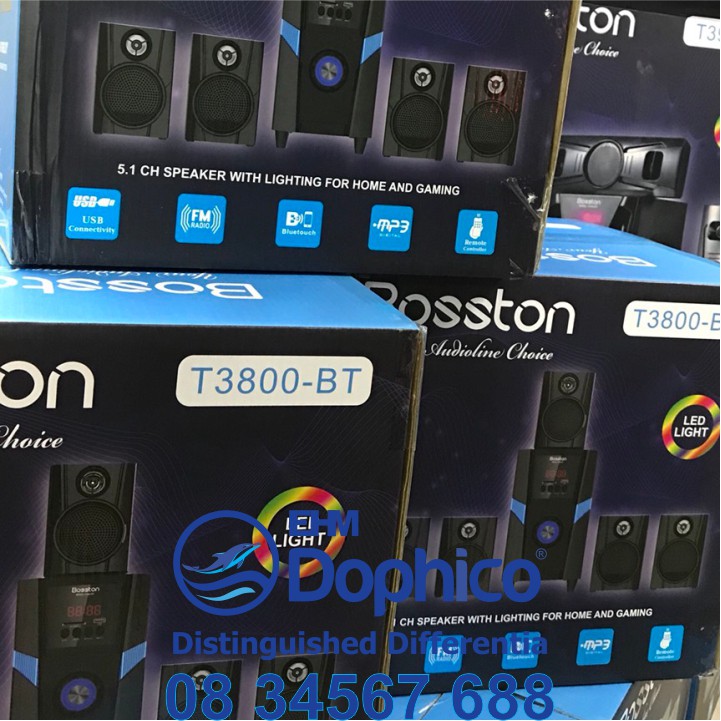 Loa vi tính 5.1 Bosston T3800 – Bluetooth –  Led RGB – Chính Hãng – Bảo Hành 12 tháng