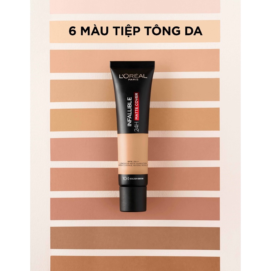 L'Orea - Kem nền mịn lì, lâu trôi L'Oreal Paris Infallible Pro-Matte 24HR Foundation 30ml