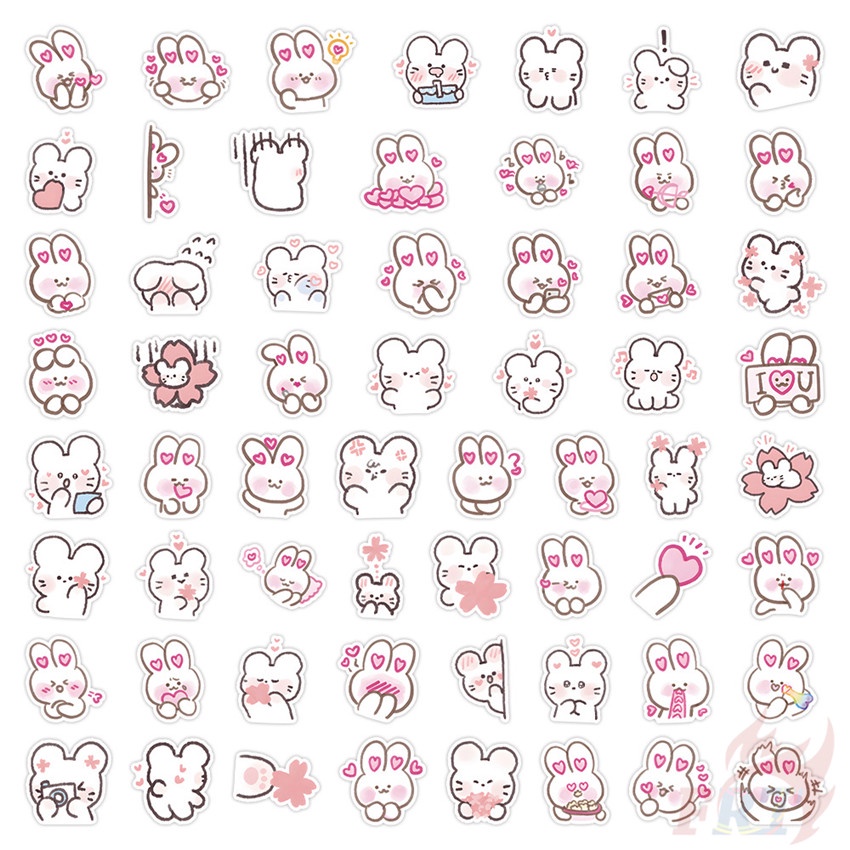 56 Chiếc / Bộ ☆ Hình Dán Thỏ KPOP ☆ Miếng Dán Đề Can Chống Thấm Nước Thời Trang Tự Làm