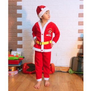 Bộ quần áo ông già Noel kèm mũ hoá trang nỉ/ bộ ông già noel trẻ em
