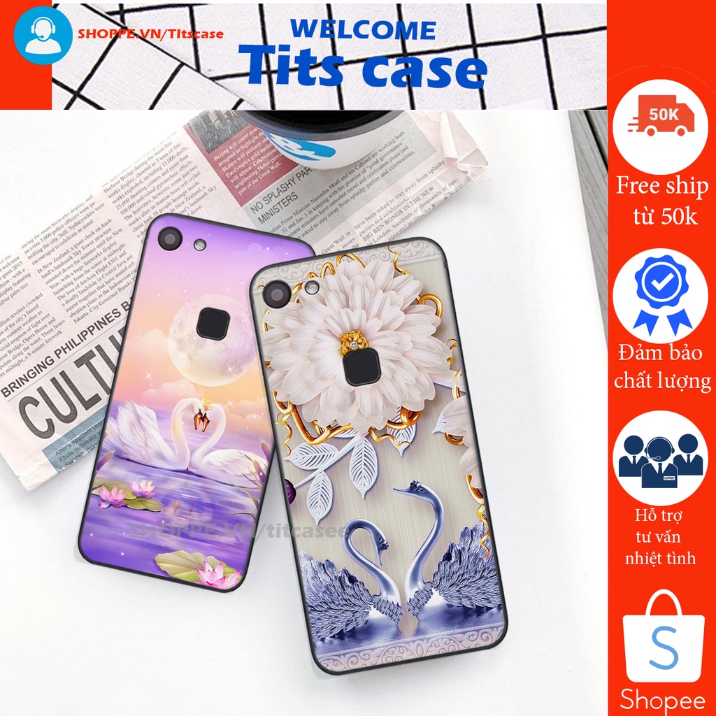 Ốp lưng Vivo V7 / V7 PLUS in hình thiên nga,hoa may mắn, đặc sắc ĐỘC - LẠ - BỀN