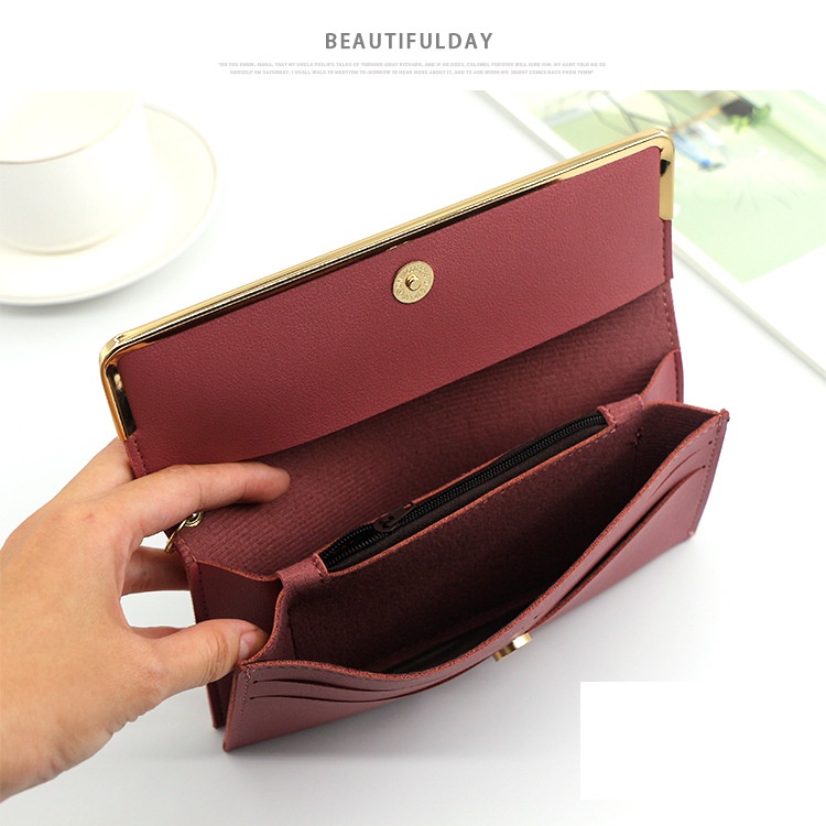 Women's Long Wallet New Solid Color Simple Wallet Coin Purse Clutch Women's Card Holder