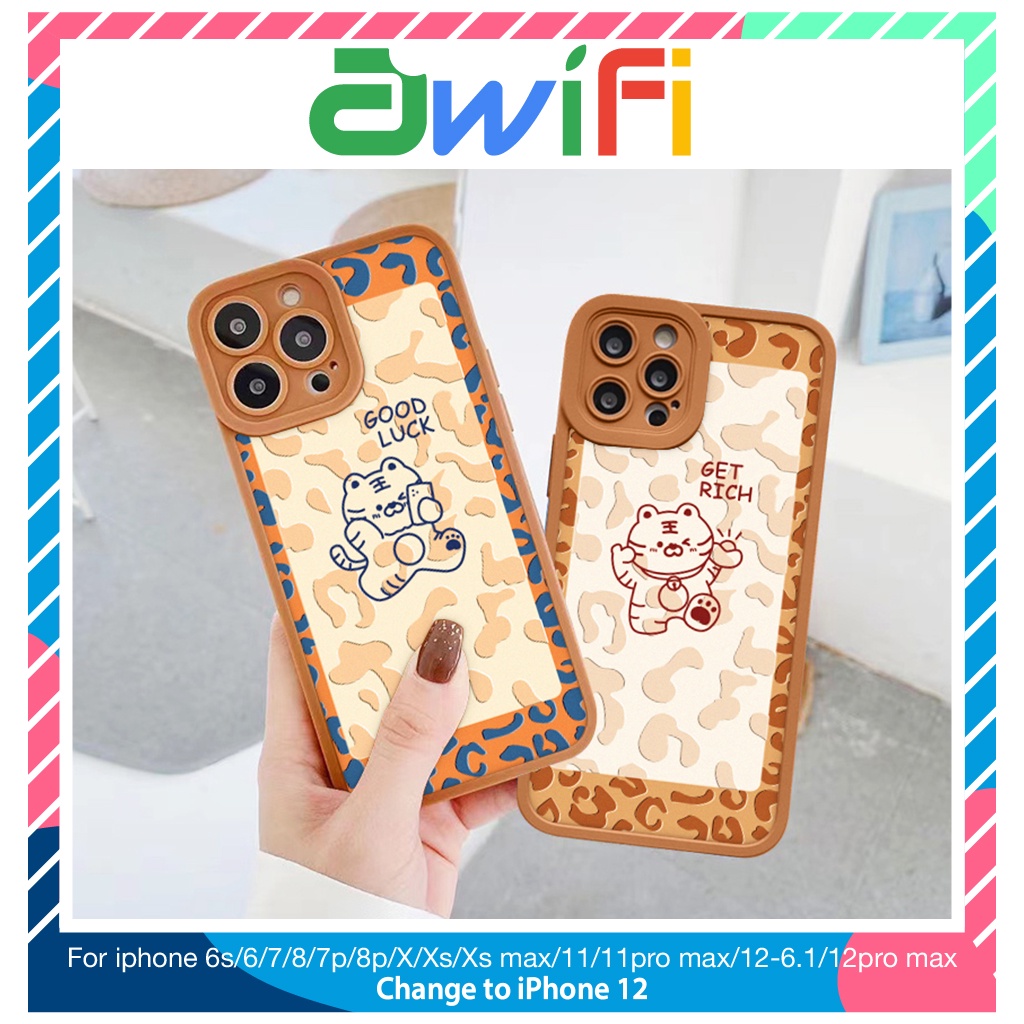 Ốp lưng iphone cạnh vuông lỗ camera tiger báo 6/6splus/7/7plus/8/8plus/x/xr/xs/11/12/13/pro/max/plus/-Sale Sốc U3-11