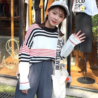 Order áo len kẻ ulzzang