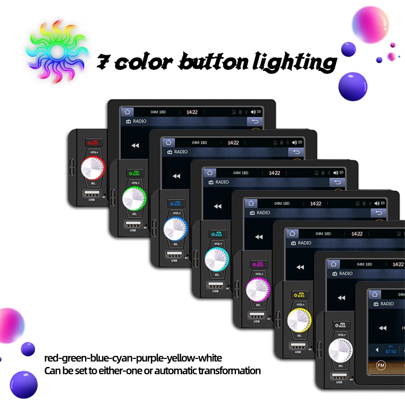 Máy Phát MP5 5 Inch CarPlay 1 Din Bluetooth 5.1 Cho Điện Thoại Di Động