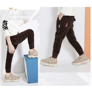 (xả) (thanh lý) Quần nhung dáng jogger (Sz: 100 - 150)