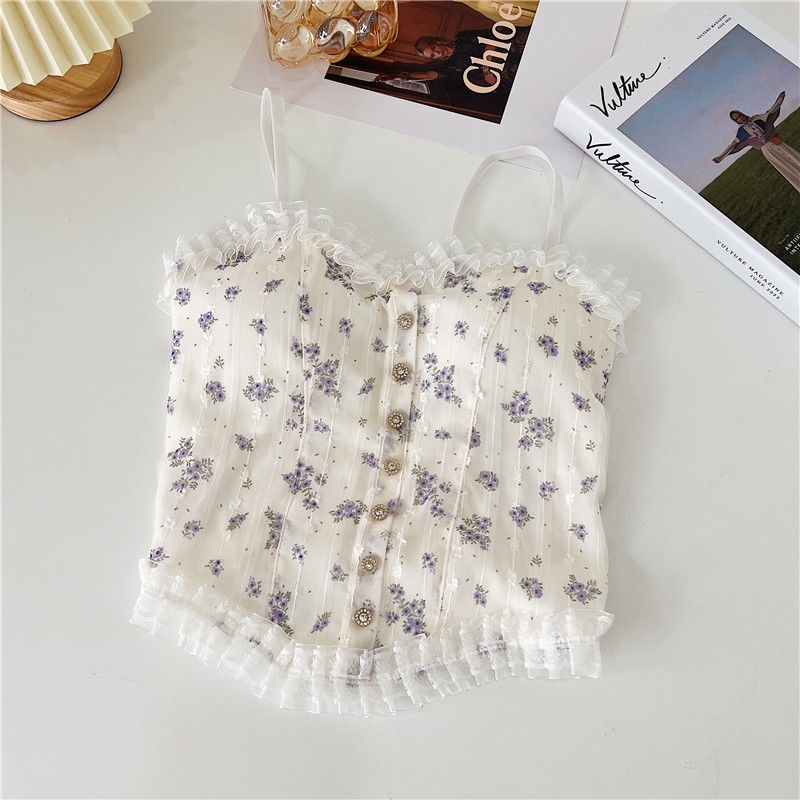 Áo Lót Ren Hoa Có Mút Đệm Ngực Chống Chói Cho Nữ