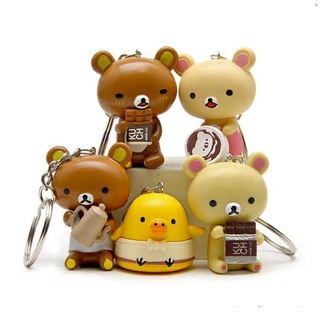 Móc Khóa Kawaii Squishy Rilakkuma Key Chain Bear Making Food