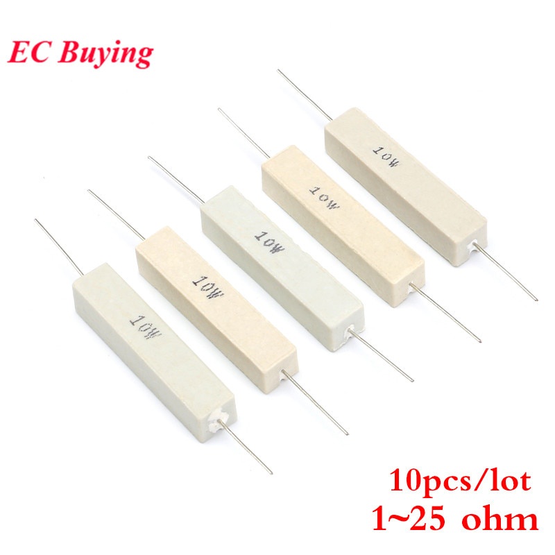 Set 10 Điện Trở 10w 1-25r 5% 1 2 5 8 10 15 20 25 Ohm 1r 2r 5r 8r 10r 15r 20r 25r Chuyên Dụng