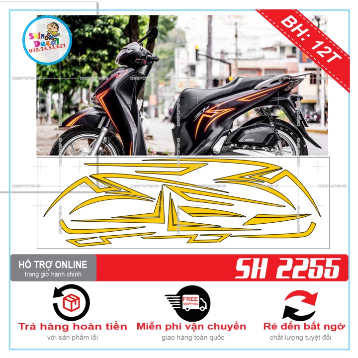 TEM XE SH 2019 DÁN XE ĐEN -- SHIN DECAL 2