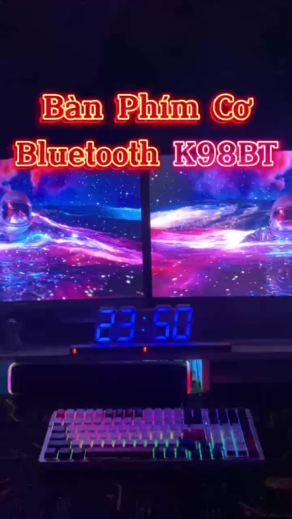 Bàn Phím Cơ Bluetooth Không Dây Full Size K98BT LED RGB VIP Gaming Shark Có HOTSWAP LÓT FOAM | BigBuy360 - bigbuy360.vn